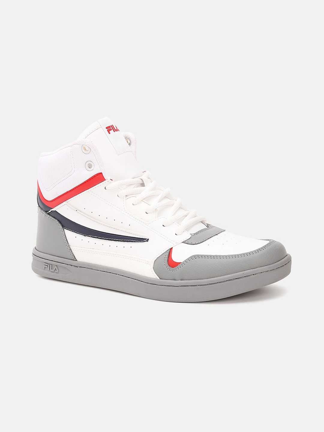 FILA Men White Colourblocked PU Sneakers