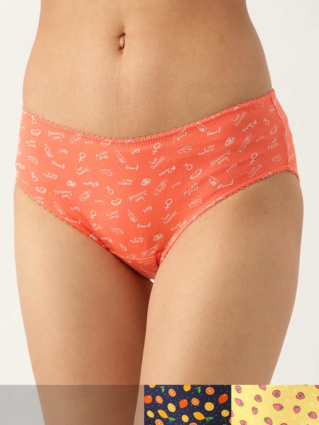 DressBerry Women Pack of 3 Pure Cotton Printed Hipster Briefs DB-PRT-HIP-NEW-021, Yellow
DressBerry Women Pack of 3 Pure Cotton Printed Hipster Briefs DB-PRT-HIP-NEW-021, Yellow