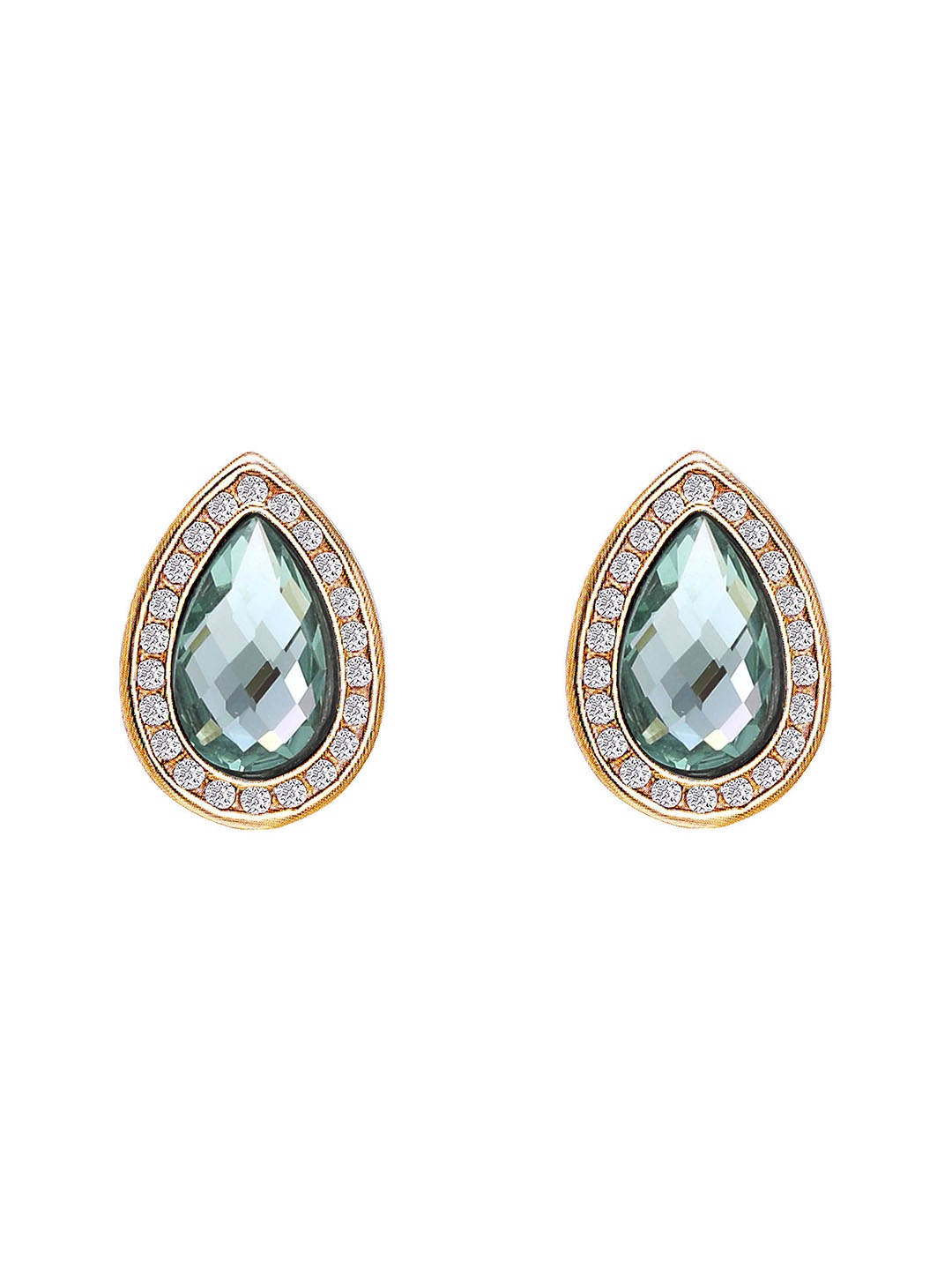GIVA Gold Plated Teardrop Shaped Studs Earrings