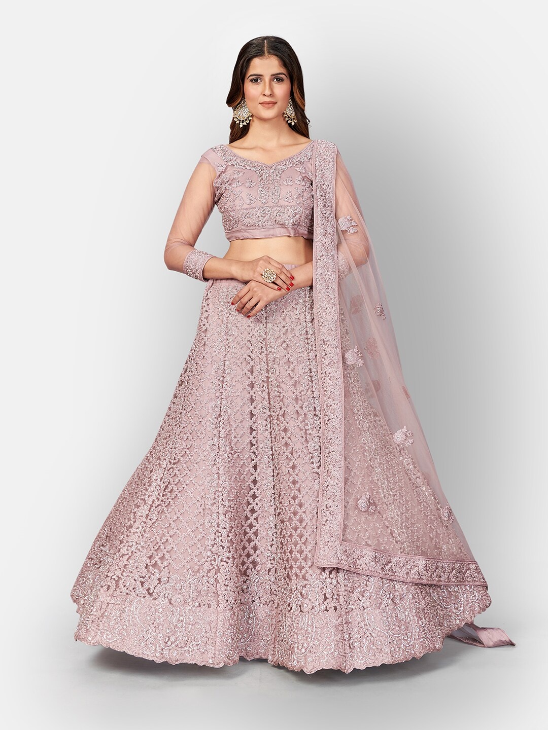 SHOPGARB Purple & Silver-Toned Embellished Beads and Stones Semi-Stitched Lehenga & Unstitched Blouse With
SHOPGARB Purple & Silver-Toned Embellished Beads and Stones Semi-Stitched Lehenga & Unstitched Blouse With