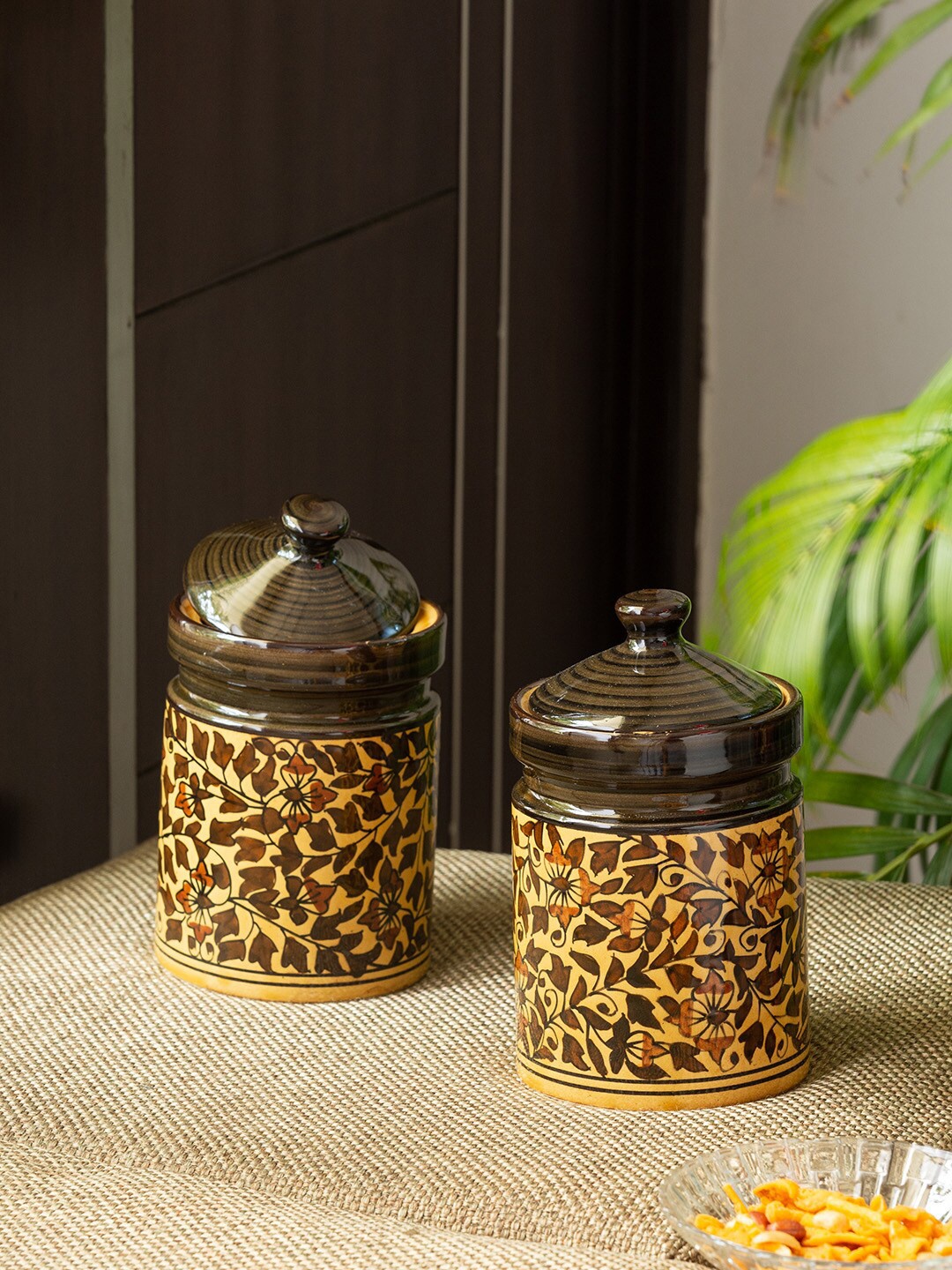 ExclusiveLane Set Of 2 Ceramic Multi-Purpose Kitchen Storage Jar & Container 800 ml, Brown
ExclusiveLane Set Of 2 Ceramic Multi-Purpose Kitchen Storage Jar & Container 800 ml, Brown