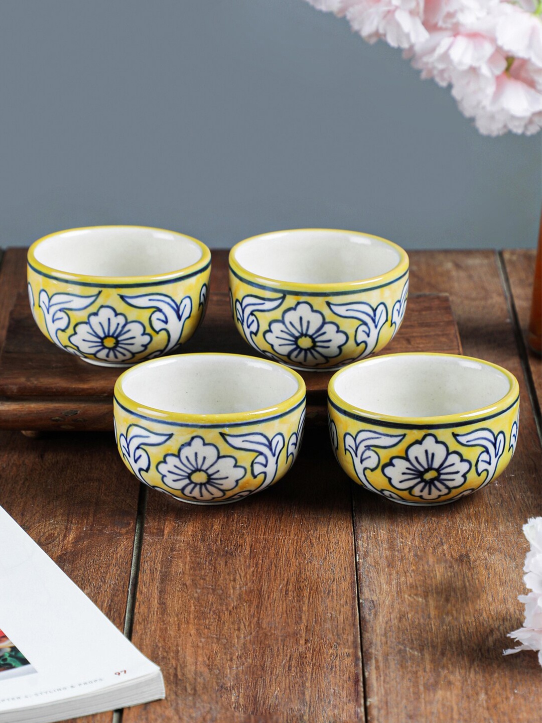 VarEesha Yellow & White 4 Pieces Handcrafted and Hand Painted Printed Ceramic Glossy Bowls
VarEesha Yellow & White 4 Pieces Handcrafted and Hand Painted Printed Ceramic Glossy Bowls