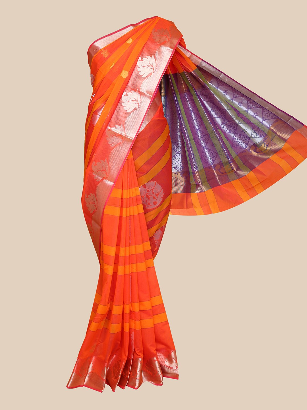 The Chennai Silks Orange & Mustard Ethnic Motifs Zari Silk Cotton Maheshwari Saree
The Chennai Silks Orange & Mustard Ethnic Motifs Zari Silk Cotton Maheshwari Saree