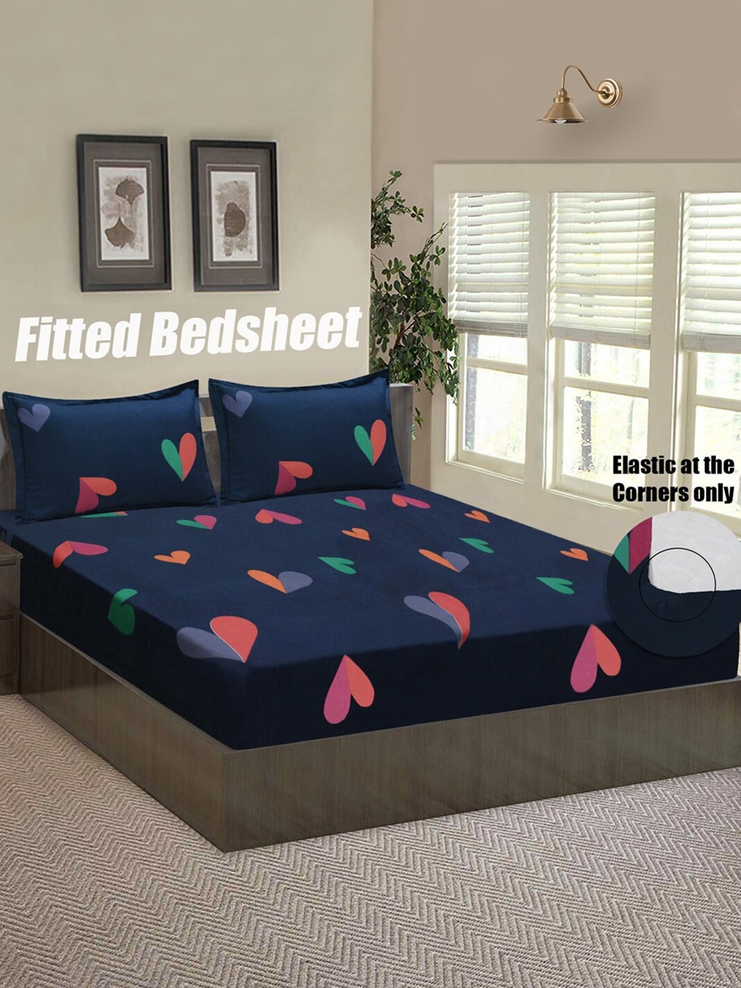 Good Homes by Home Candy Navy Blue & Pink Conversational 144 TC Queen Bedsheet with 2 Pillow Covers
Good Homes by Home Candy Navy Blue & Pink Conversational 144 TC Queen Bedsheet with 2 Pillow Covers
