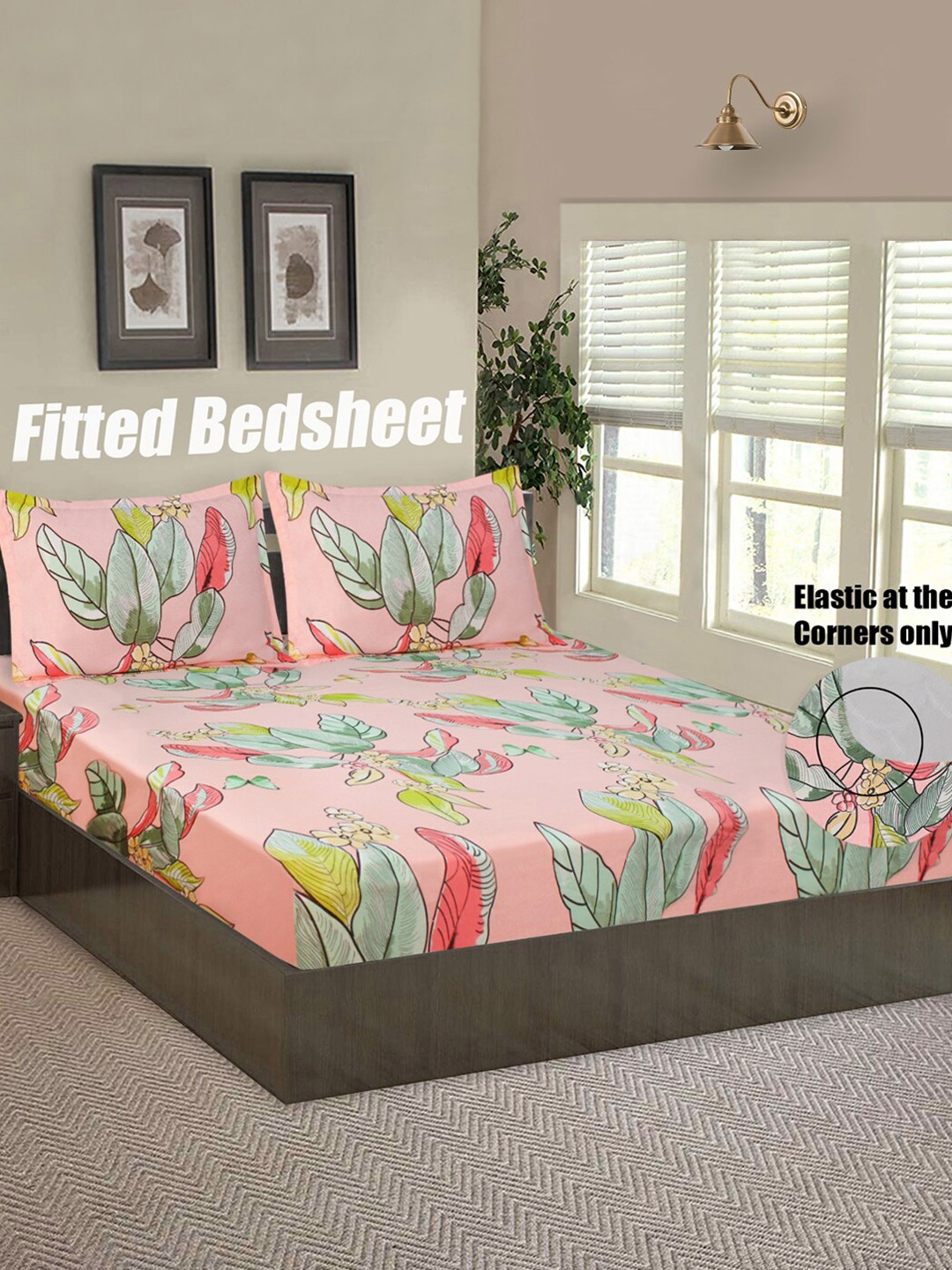 Good Homes by Home Candy Pink & Green Floral 144 TC Queen Bedsheet with 2 Pillow Covers
Good Homes by Home Candy Pink & Green Floral 144 TC Queen Bedsheet with 2 Pillow Covers