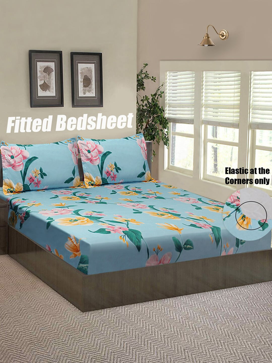 Good Homes by Home Candy Blue & Pink Floral 144 TC Queen Bedsheet with 2 Pillow Covers
Good Homes by Home Candy Blue & Pink Floral 144 TC Queen Bedsheet with 2 Pillow Covers