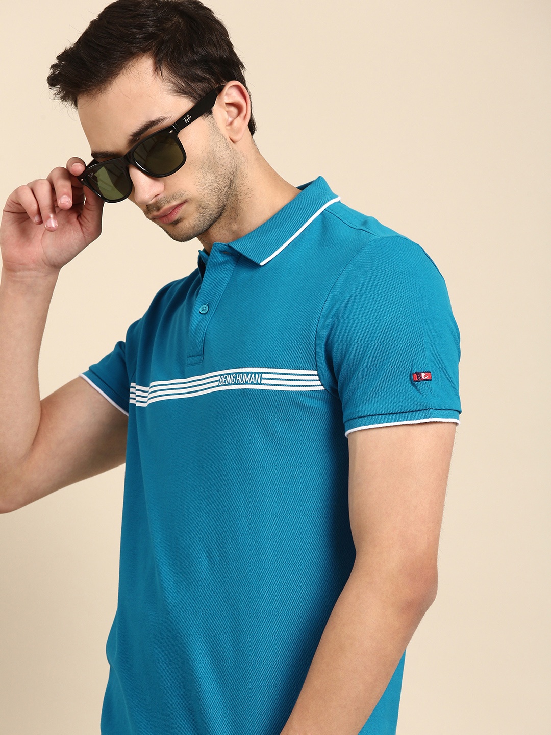 Being Human Men Turquoise Blue Solid Pure Cotton Polo Collar Pure Cotton T-shirt
Being Human Men Turquoise Blue Solid Pure Cotton Polo Collar Pure Cotton T-shirt