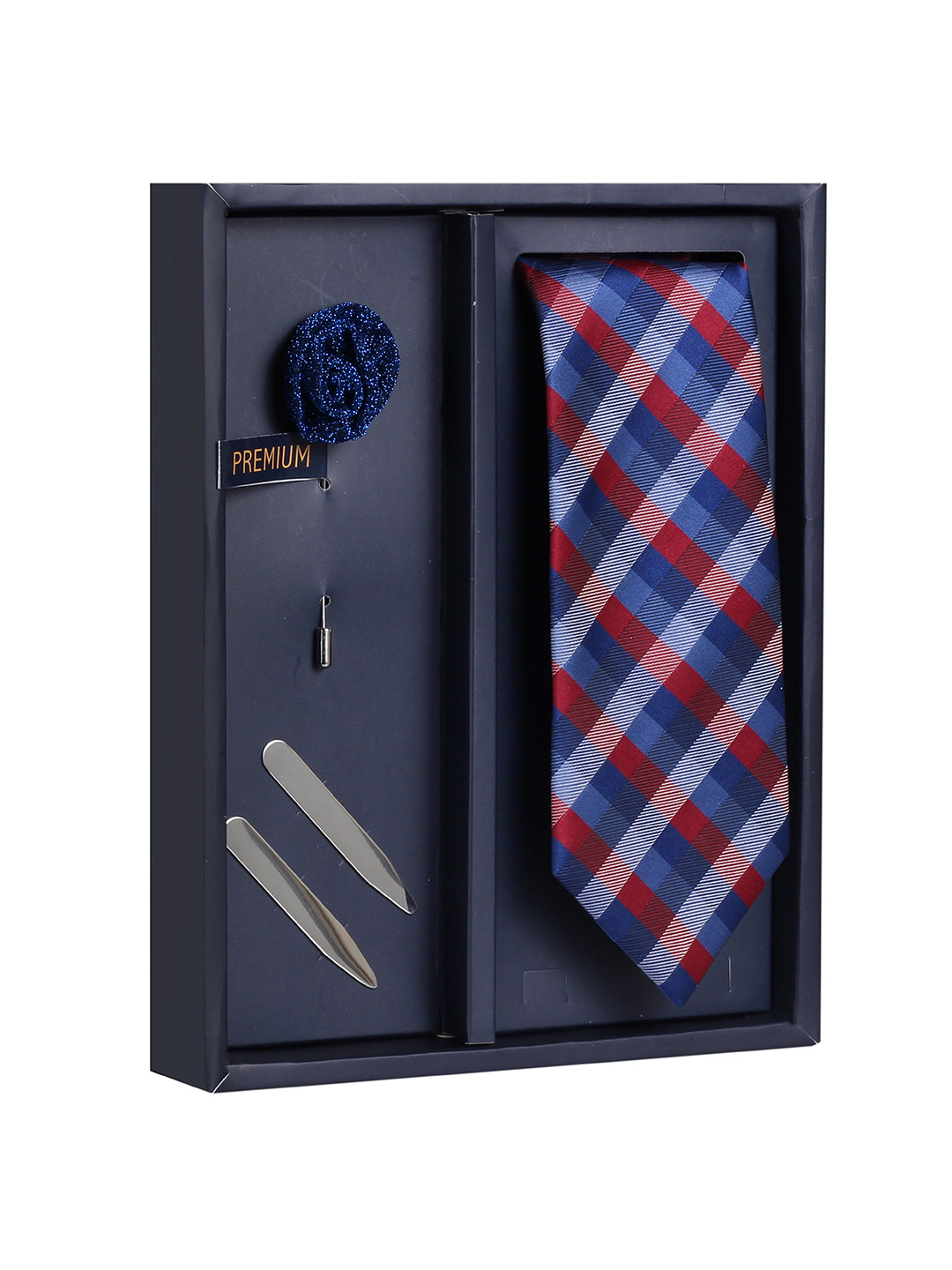 PELUCHE Men Blue & Red Checked Broad Tie
PELUCHE Men Blue & Red Checked Broad Tie