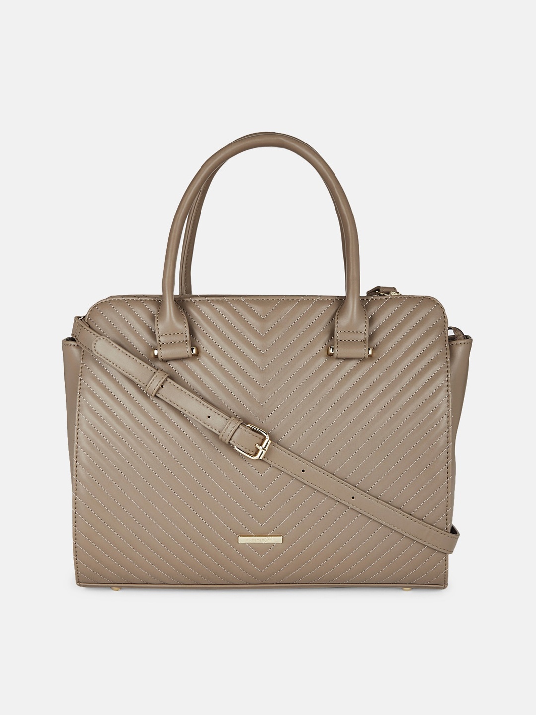 Forever Glam by Pantaloons Taupe Textured Oversized Swagger Handheld Bag With Quilted
Forever Glam by Pantaloons Taupe Textured Oversized Swagger Handheld Bag With Quilted
