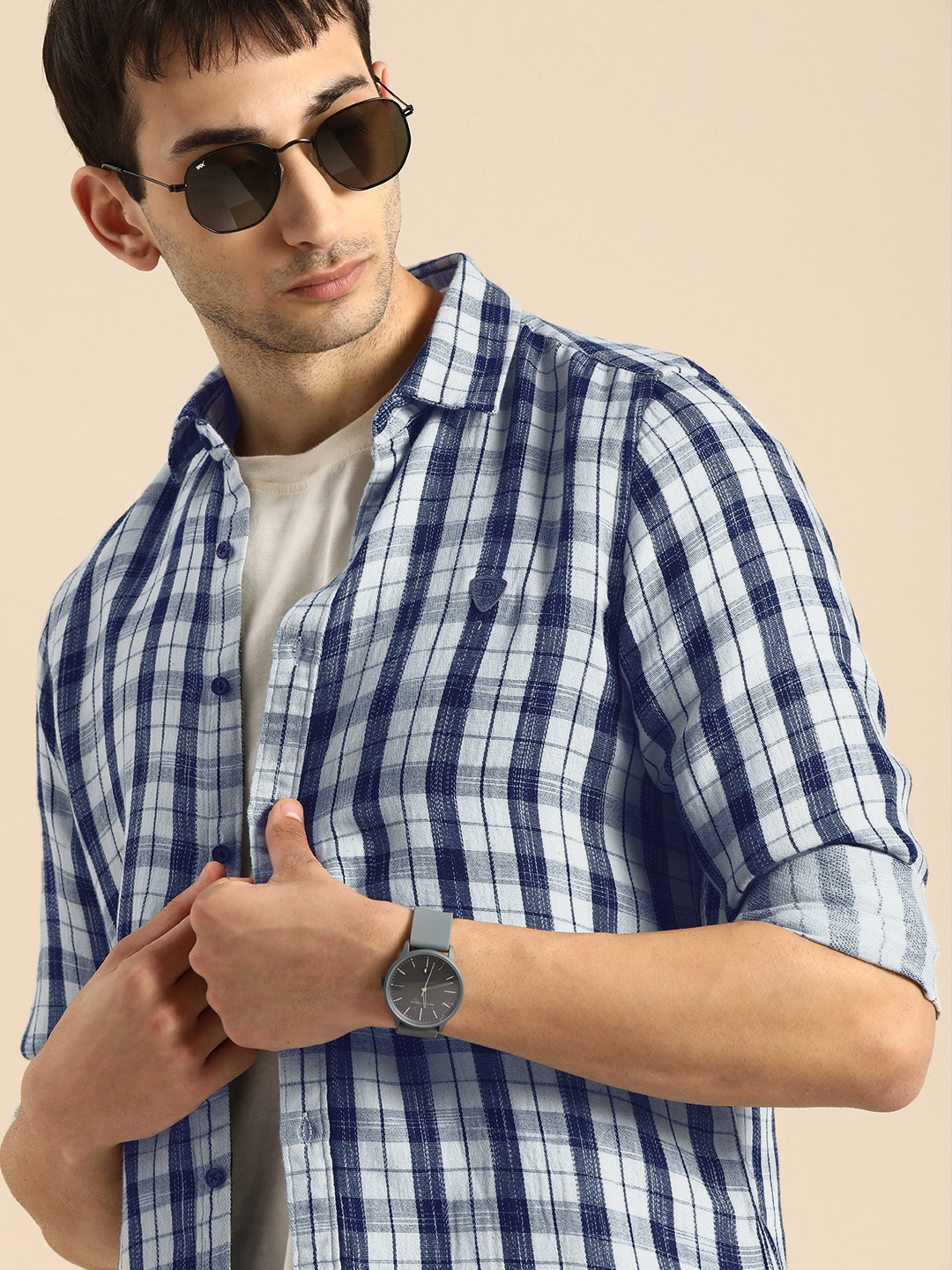 Being Human Men Navy Blue & White Slim Fit Tartan Checks Opaque Checked Casual Shirt
Being Human Men Navy Blue & White Slim Fit Tartan Checks Opaque Checked Casual Shirt