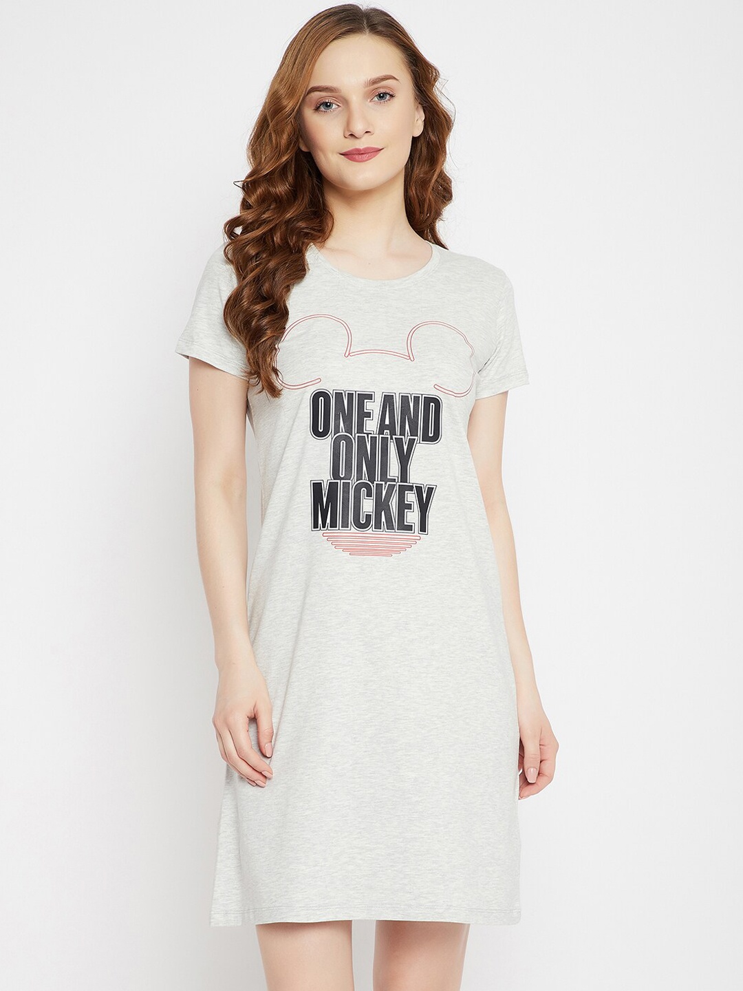 Disney by Wear Your Mind Women Grey & Black Mickey Mouse Printed Pure Cotton Sleep Shirt
Disney by Wear Your Mind Women Grey & Black Mickey Mouse Printed Pure Cotton Sleep Shirt