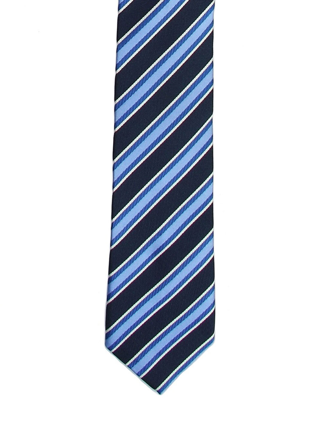 Tossido Men Blue & Black Striped Skinny Tie