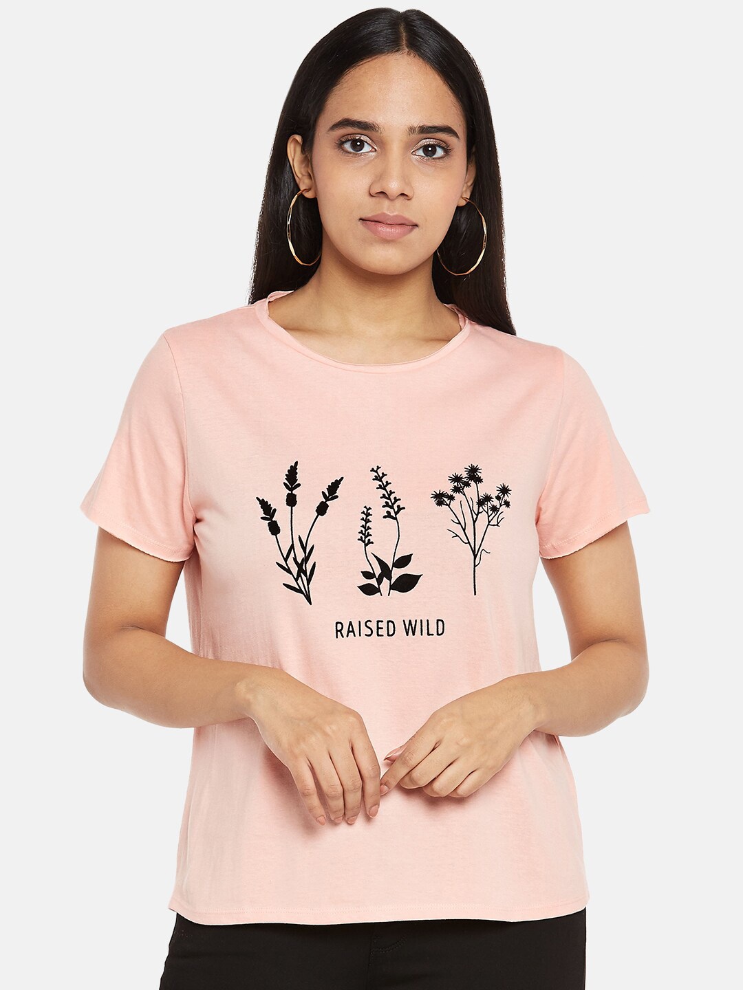 People Women Pink Printed T-shirt