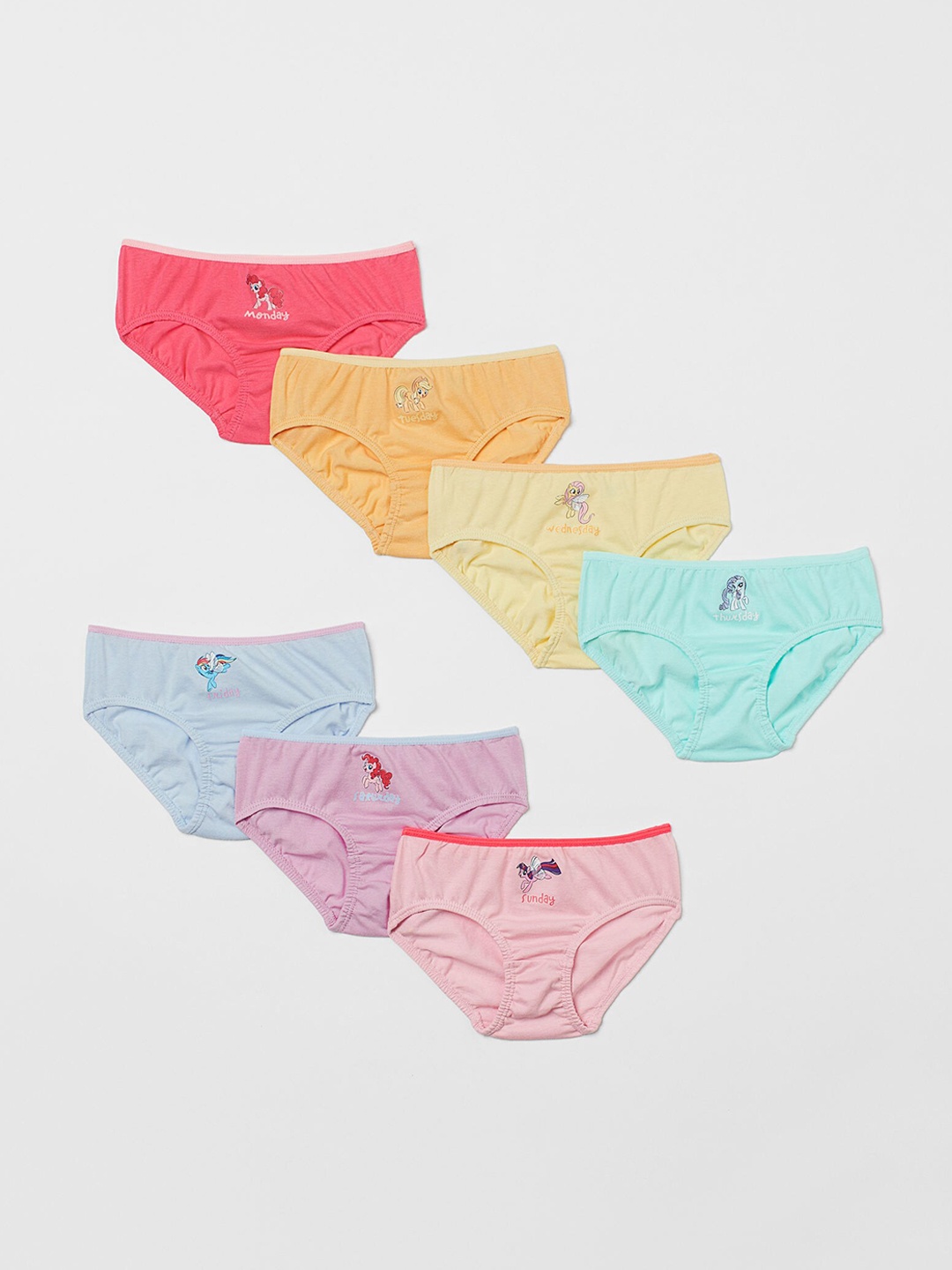 H&M Girls Pack of 7 Cotton Briefs, Pink