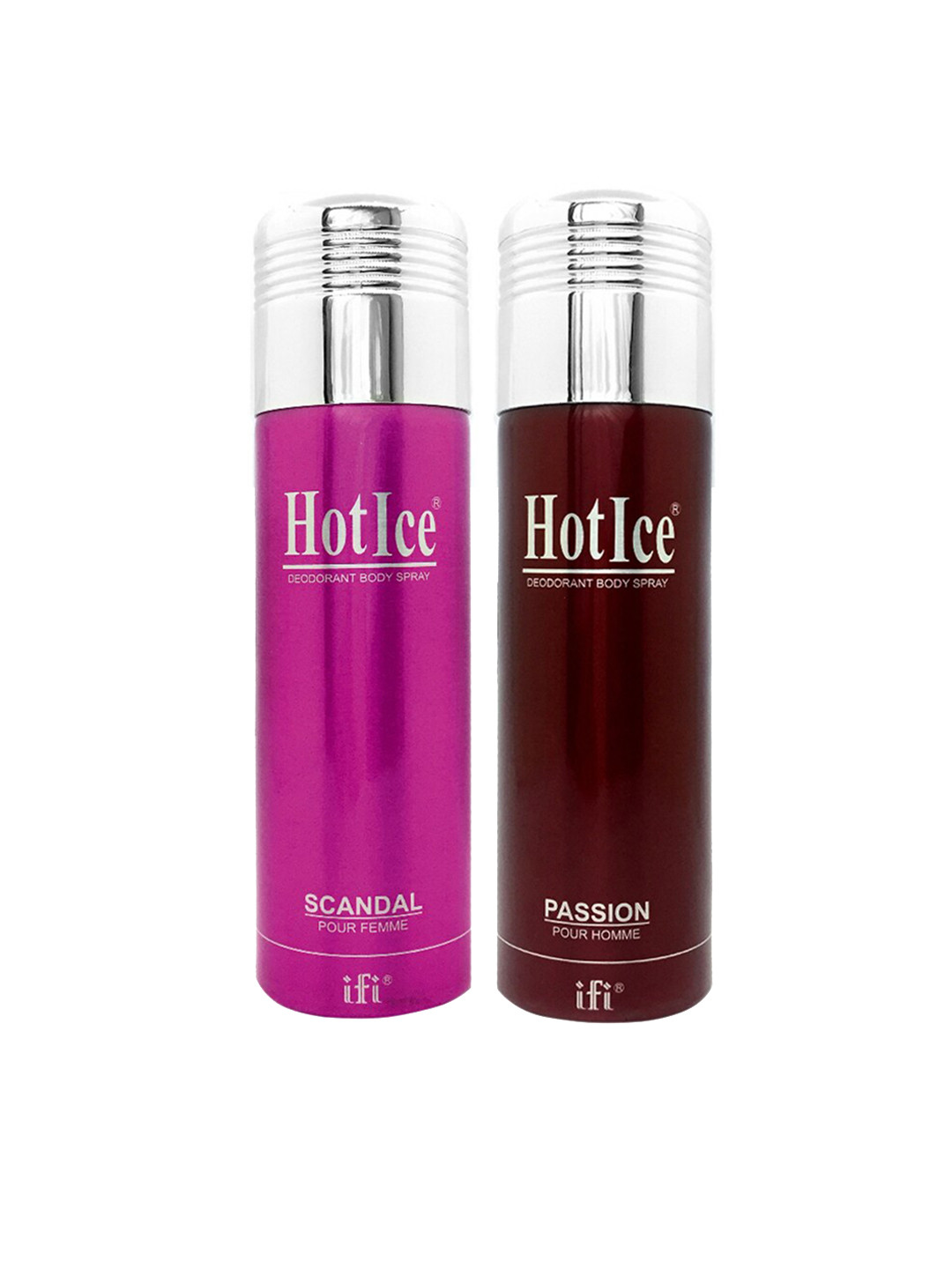 Hot Ice Scandal Fomme & Passion Homme Deodorant - 200ml Each, Pink
Hot Ice Scandal Fomme & Passion Homme Deodorant - 200ml Each, Pink