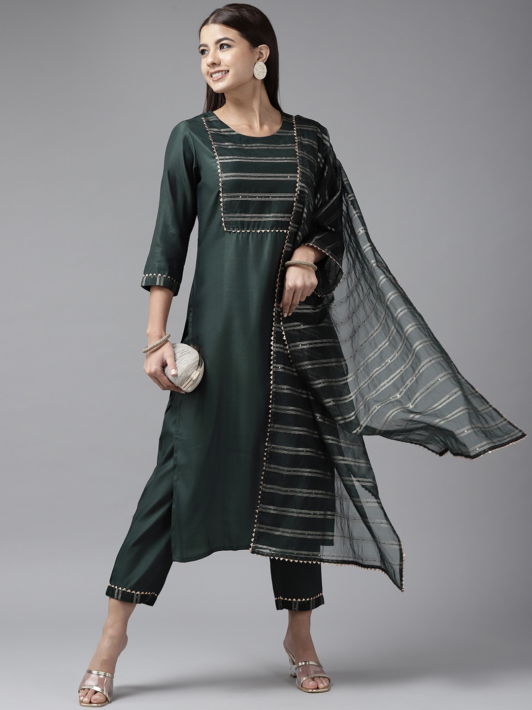 Indo Era Women Green Yoke Design Regular Gotta Patti Liva Kurta with Trousers & With Dupatta
Indo Era Women Green Yoke Design Regular Gotta Patti Liva Kurta with Trousers & With Dupatta