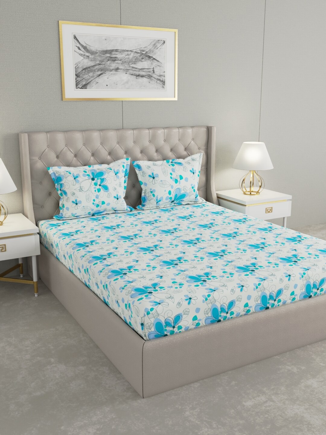 Raymond Home Turquoise Blue & White Floral 120 TC Queen Bedsheet with 2 Pillow Covers
Raymond Home Turquoise Blue & White Floral 120 TC Queen Bedsheet with 2 Pillow Covers
