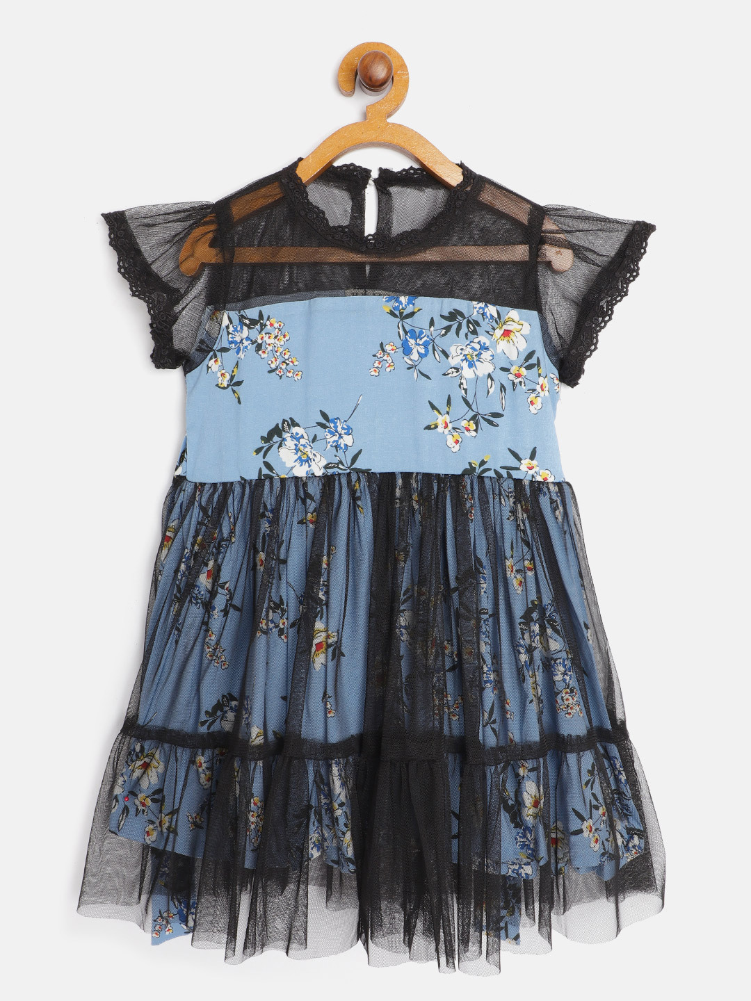 Bella Moda Girls Blue & Black Net Floral Printed Fit & Flare Dress
Bella Moda Girls Blue & Black Net Floral Printed Fit & Flare Dress