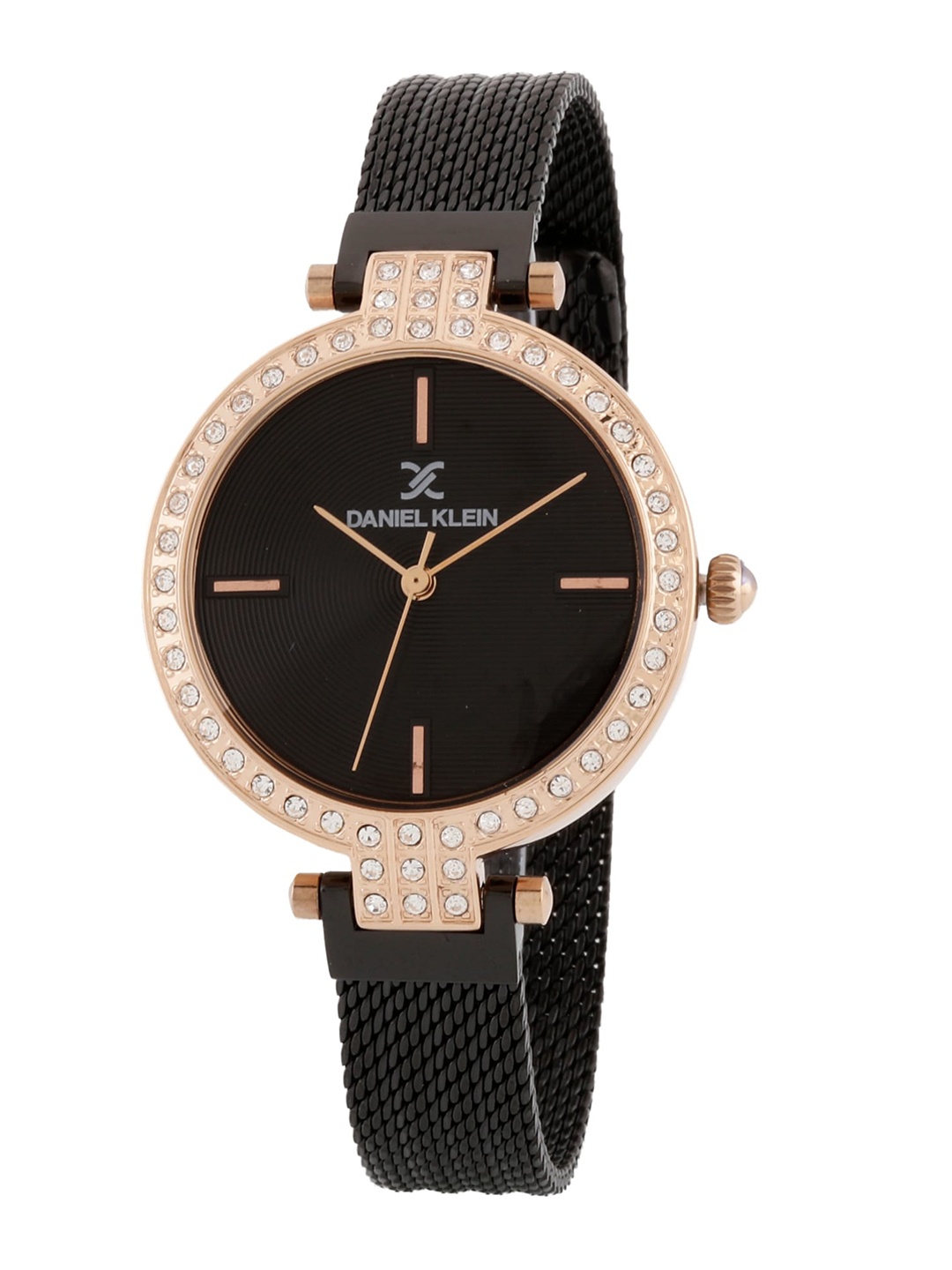 Daniel Klein Women Gold-Toned Embellished Dial & Black Bracelet Style Straps Analogue Watch
Daniel Klein Women Gold-Toned Embellished Dial & Black Bracelet Style Straps Analogue Watch