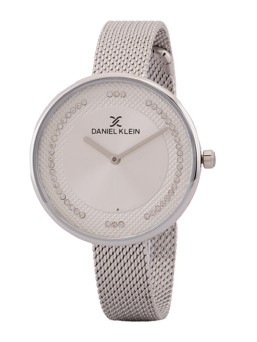 Daniel Klein Women Silver Embellished Dial & Silver Bracelet Style Straps Analogue Watch
Daniel Klein Women Silver Embellished Dial & Silver Bracelet Style Straps Analogue Watch