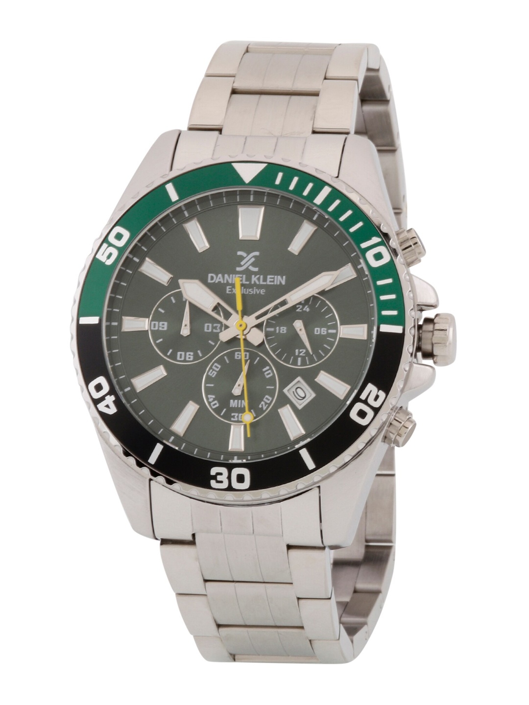 Daniel Klein Men Green Dial & Silver Toned Stainless Steel Bracelet Style Straps Analogue Watch
Daniel Klein Men Green Dial & Silver Toned Stainless Steel Bracelet Style Straps Analogue Watch