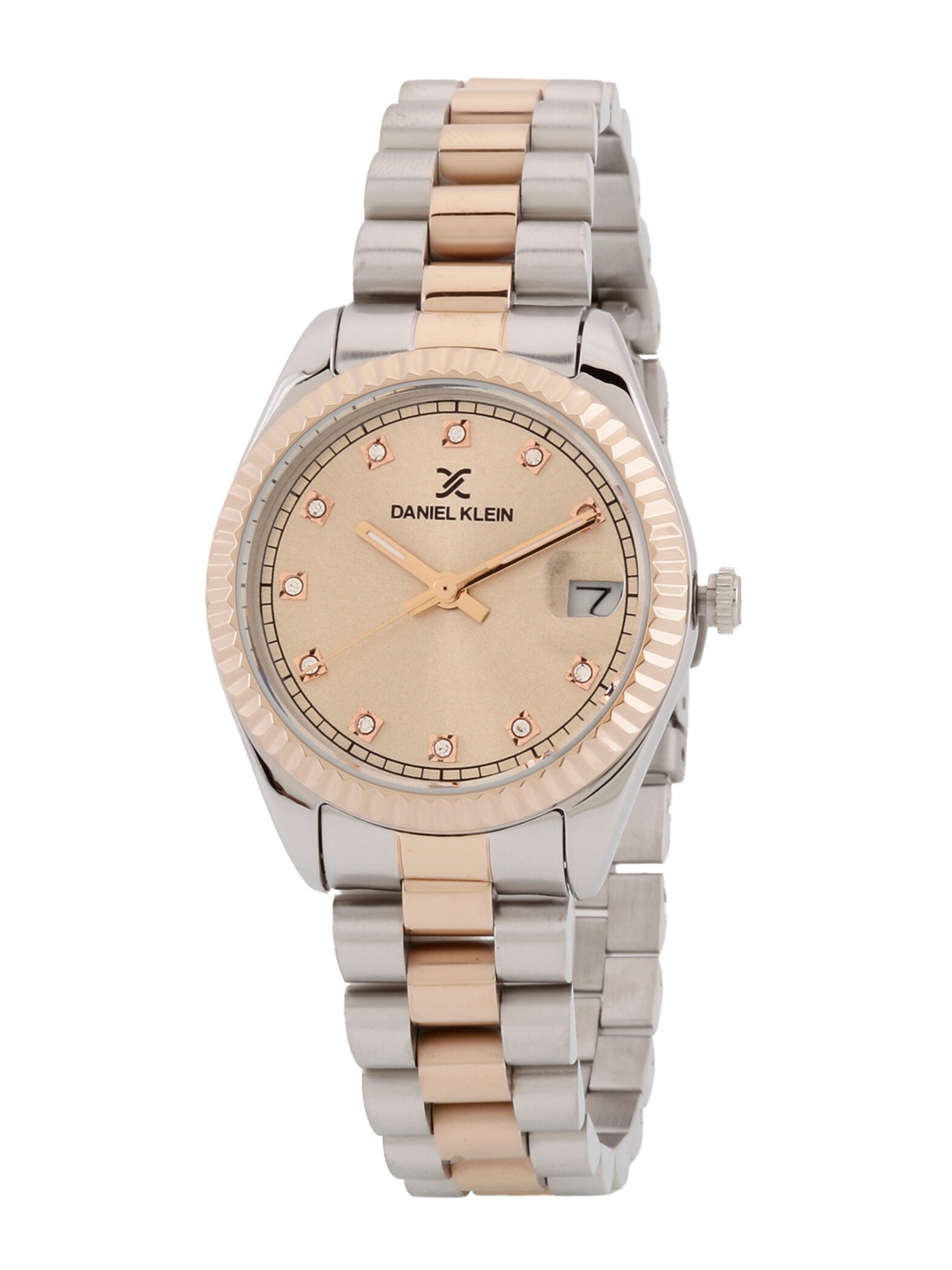 Daniel Klein Women Grey Embellished Dial & Rose Gold Toned Stainless Steel Bracelet Style Straps Analogue Watch
Daniel Klein Women Grey Embellished Dial & Rose Gold Toned Stainless Steel Bracelet Style Straps Analogue Watch