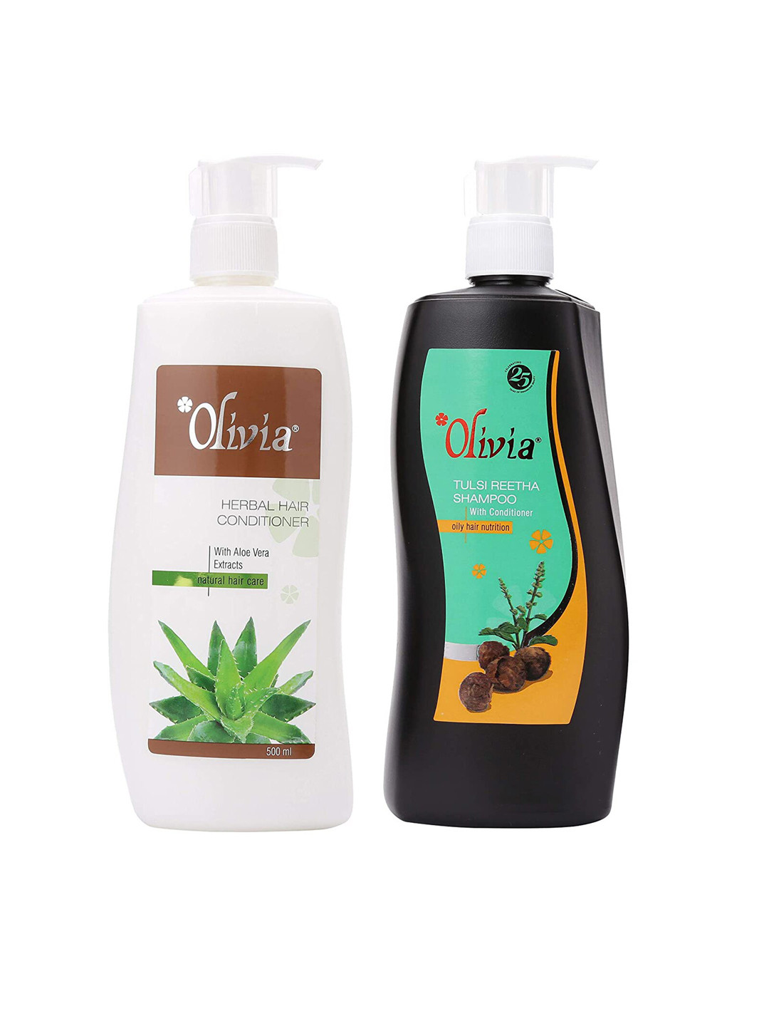 Olivia Hair Care Set of 2 Tulsi Reetha Herbal Shampoo & Aloe Vera Herbal Hair Conditioner, Multi
Olivia Hair Care Set of 2 Tulsi Reetha Herbal Shampoo & Aloe Vera Herbal Hair Conditioner, Multi
