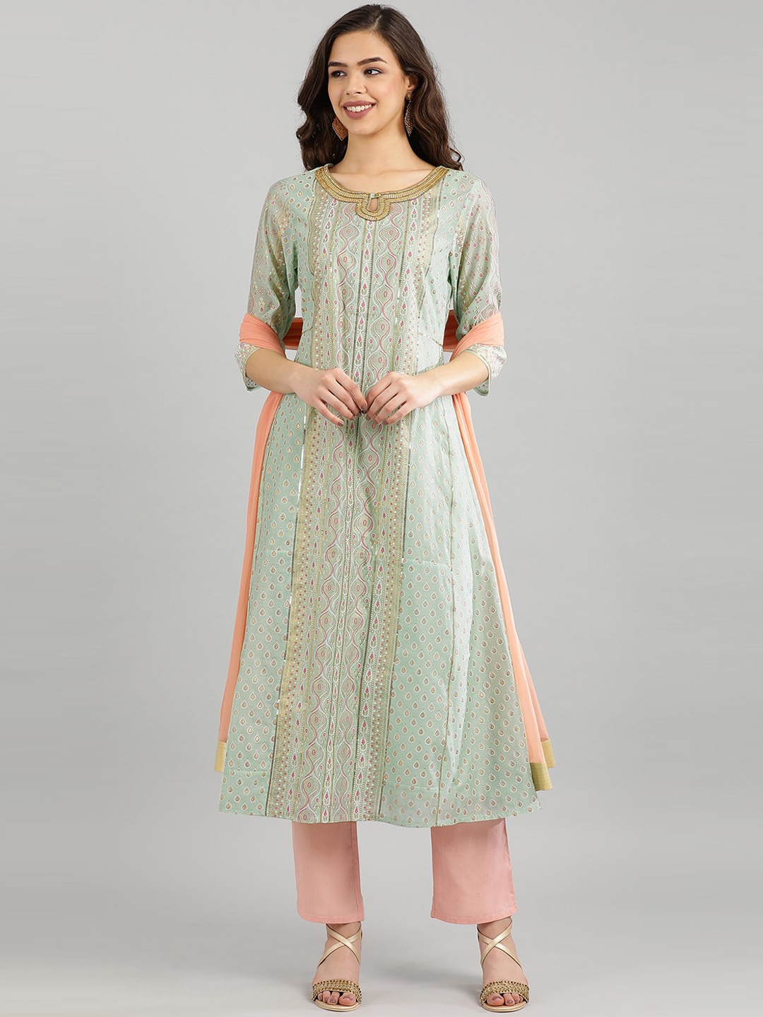 AURELIA Women Green Ethnic Motifs Printed Empire Sequinned Kurta with Trousers & Dupatta
AURELIA Women Green Ethnic Motifs Printed Empire Sequinned Kurta with Trousers & Dupatta