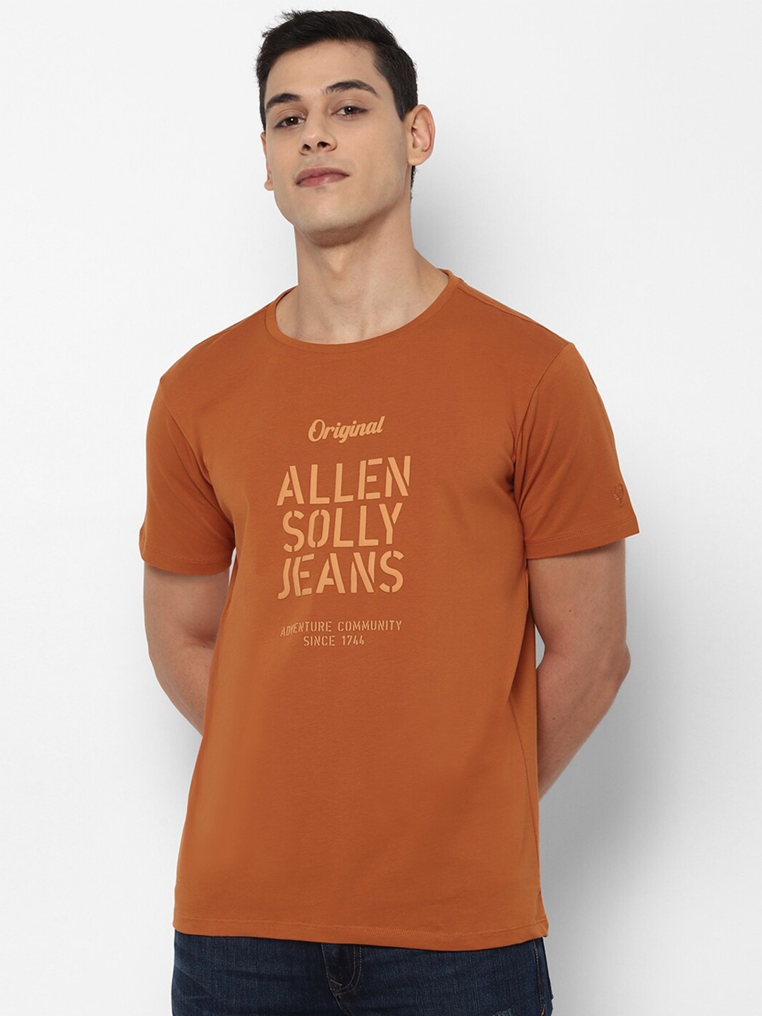 Allen Solly Sport Men Brown Typography Printed T-shirt