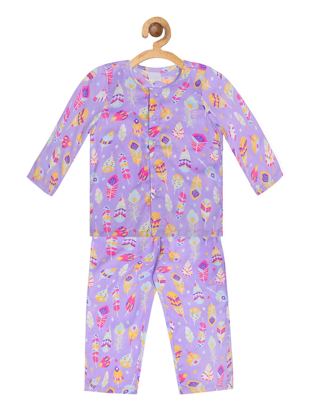 Nigh Nigh Girls Lavender & Yellow Feather Printed Pure Cotton Sustainable Night Suit
Nigh Nigh Girls Lavender & Yellow Feather Printed Pure Cotton Sustainable Night Suit