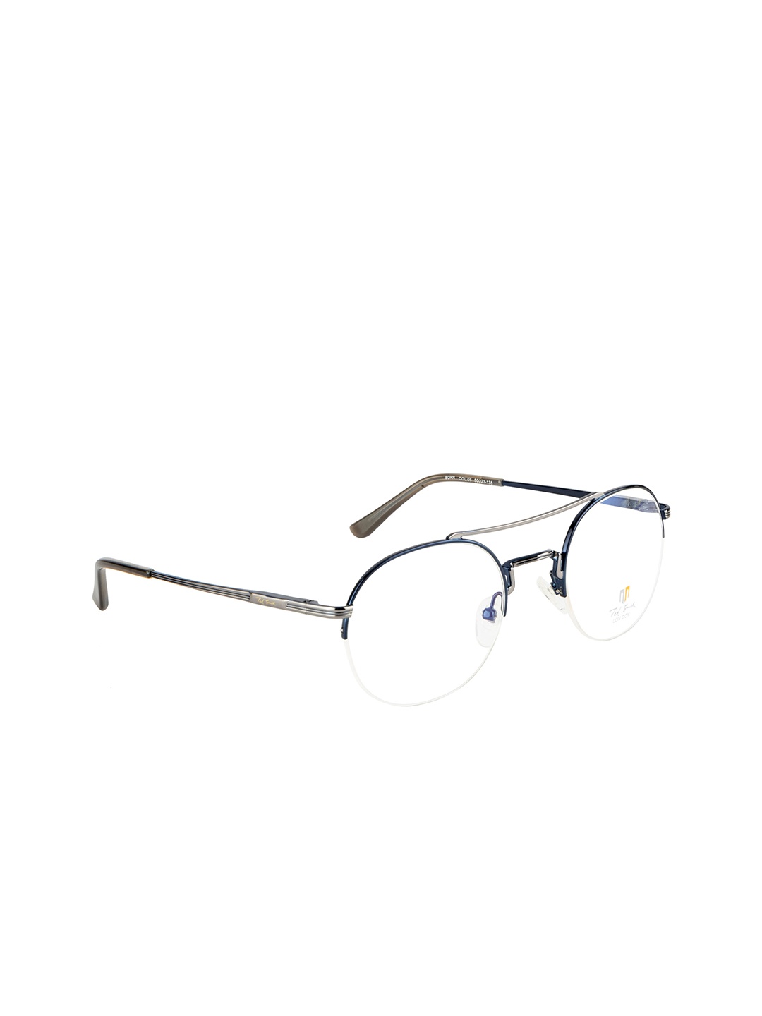 Ted Smith Unisex Blue Half Rim Round Frames TS-333