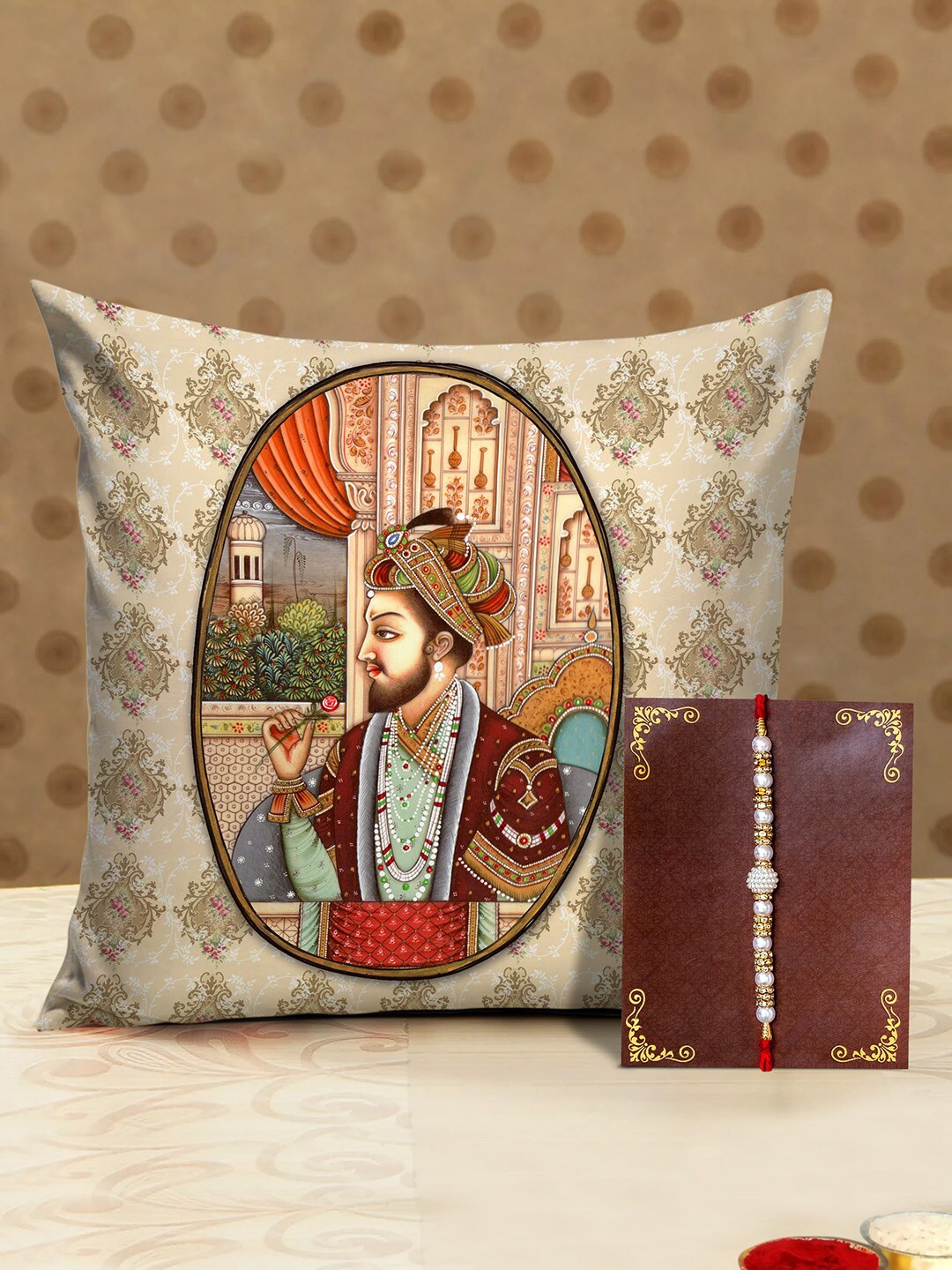 TIED RIBBONS Multicoloured Rakhi with Printed Cushion & Roli Chawal Combo Pack, Multi
TIED RIBBONS Multicoloured Rakhi with Printed Cushion & Roli Chawal Combo Pack, Multi