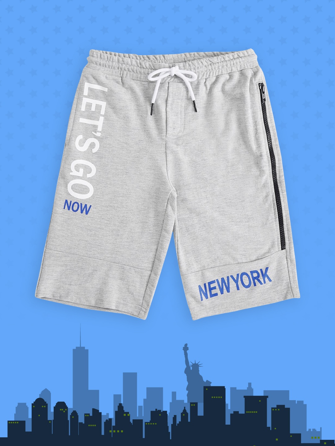 Pantaloons Junior Boys Grey Melange Mid-Rise Regular Shorts