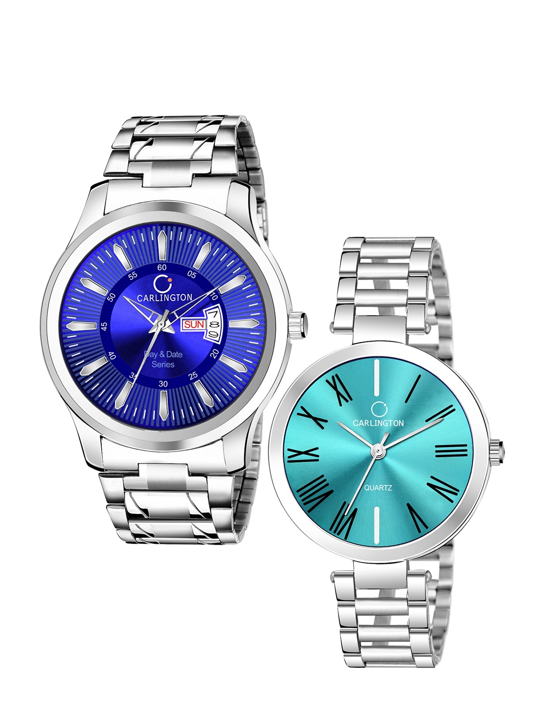 CARLINGTON Men Set of 2 Stainless Steel Bracelet Style Straps Analogue Watches, Blue
CARLINGTON Men Set of 2 Stainless Steel Bracelet Style Straps Analogue Watches, Blue