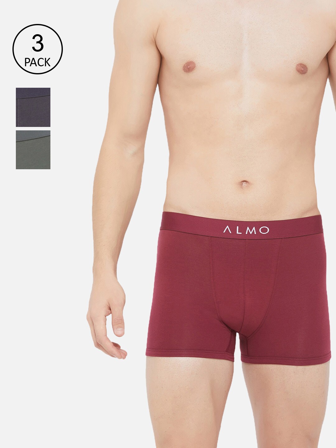 Almo Wear Men Pack Of 3 Solid Organic Cotton Slim Fit Organic CottonTrunks Rico-T, Grey
Almo Wear Men Pack Of 3 Solid Organic Cotton Slim Fit Organic CottonTrunks Rico-T, Grey