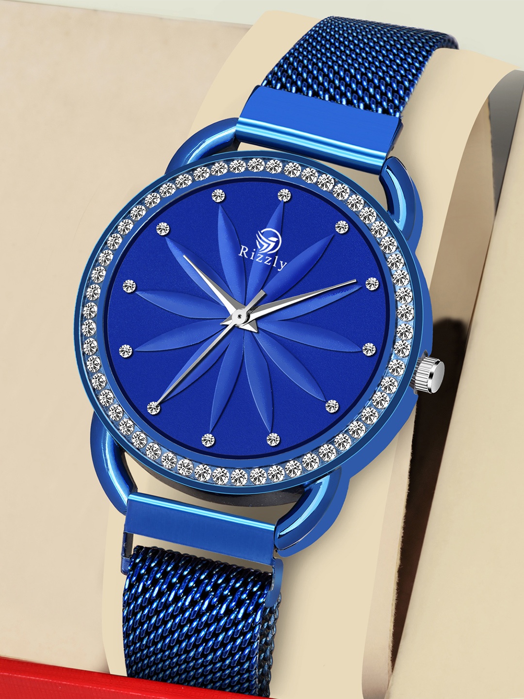 Rizzly Women Blue Brass Embellished Dial & Blue Stainless Steel Straps Analogue Watch
Rizzly Women Blue Brass Embellished Dial & Blue Stainless Steel Straps Analogue Watch