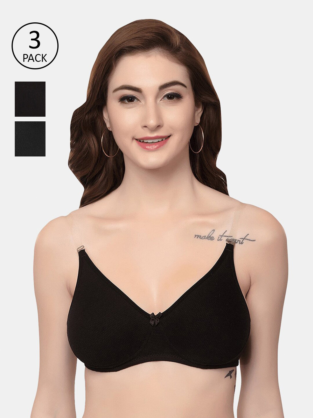 Inner Sense Pack of 3 Black T-shirt Bra-Full Coverage
Inner Sense Pack of 3 Black T-shirt Bra-Full Coverage