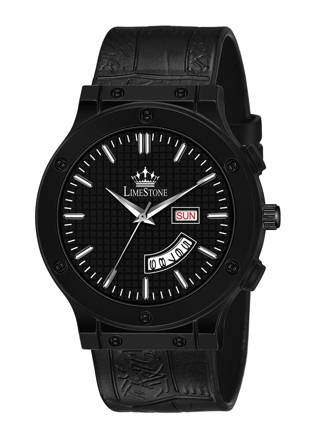 LIMESTONE Men Black Brass Printed Dial & Black Textured Straps Analogue Watch LS3009
LIMESTONE Men Black Brass Printed Dial & Black Textured Straps Analogue Watch LS3009