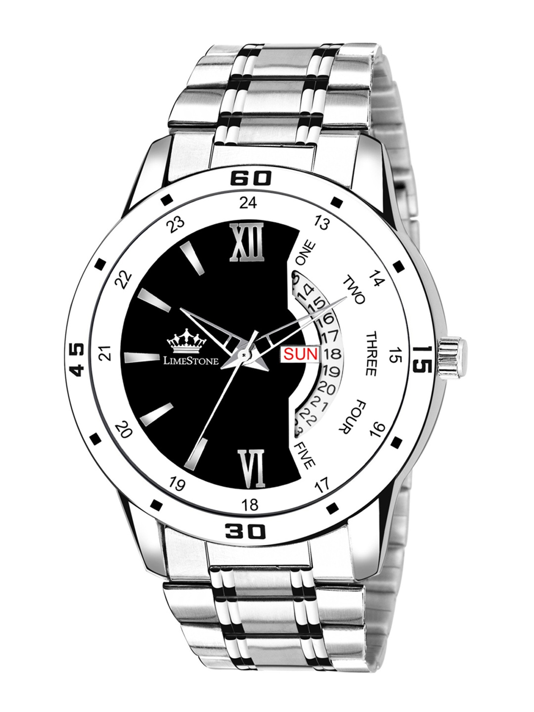 LIMESTONE Men Black Brass Printed Dial & Steel Toned Bracelet Style Straps Analogue Watch
LIMESTONE Men Black Brass Printed Dial & Steel Toned Bracelet Style Straps Analogue Watch