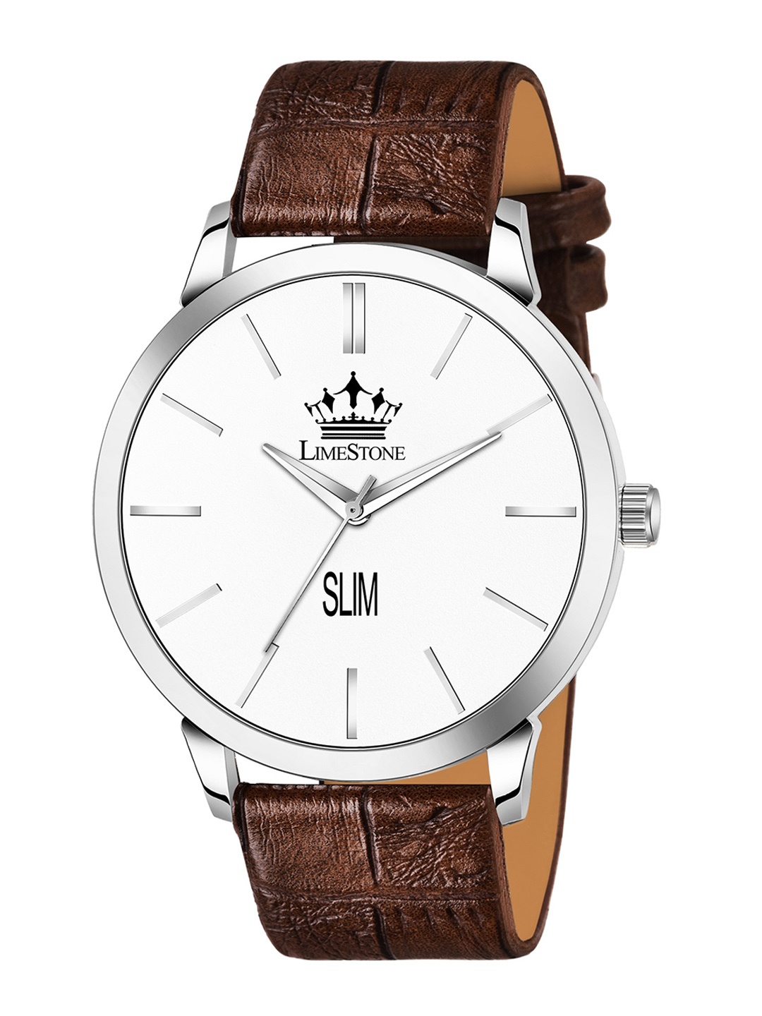 LIMESTONE Men White Brass Printed Dial & Brown Leather Textured Straps Analogue Watch
LIMESTONE Men White Brass Printed Dial & Brown Leather Textured Straps Analogue Watch