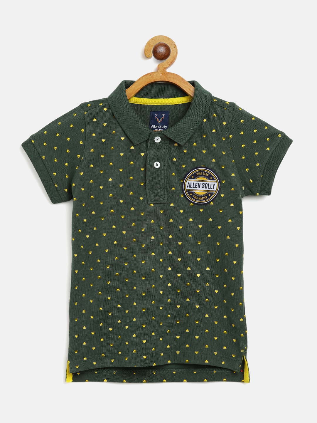 Allen Solly Junior Boys Olive Green & Yellow Ditsy Geometric Print Polo Collar T-shirt
Allen Solly Junior Boys Olive Green & Yellow Ditsy Geometric Print Polo Collar T-shirt