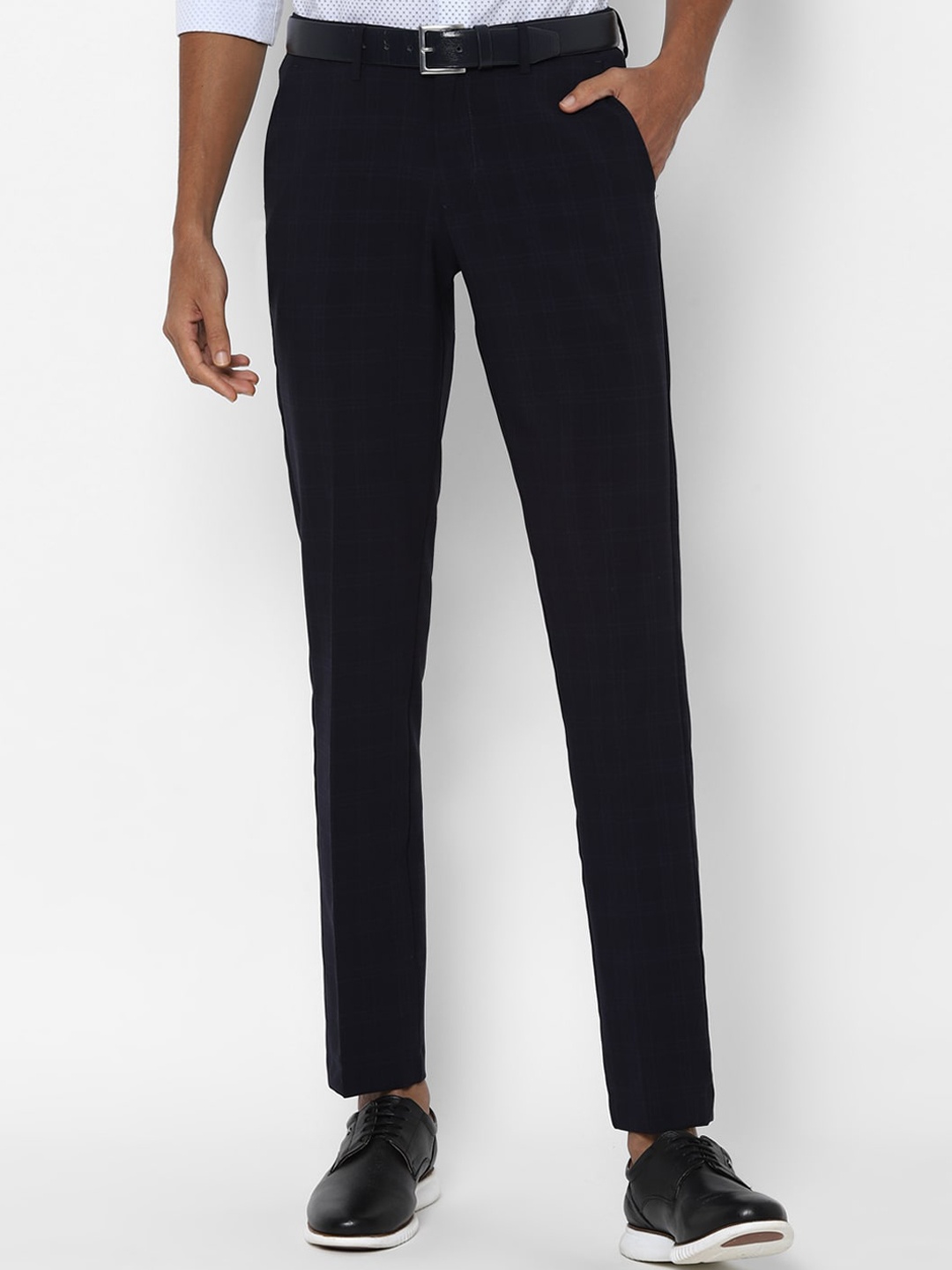 Allen Solly Men Navy Blue Slim Fit Trousers
