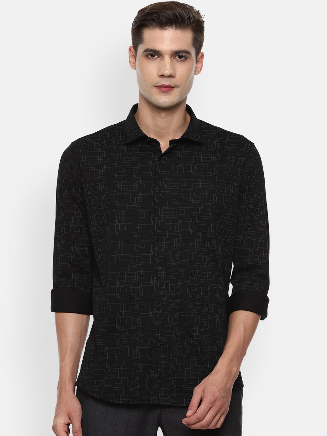 Louis Philippe Sport Men Black & White Slim Fit Abstract Printed Pure Cotton Casual Shirt
Louis Philippe Sport Men Black & White Slim Fit Abstract Printed Pure Cotton Casual Shirt
