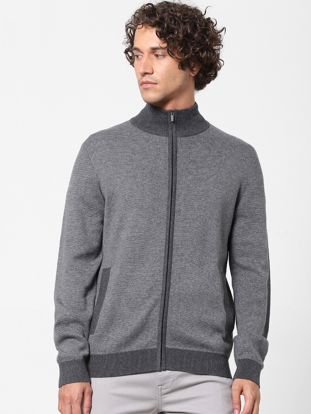 Celio Men Charcoal Solid