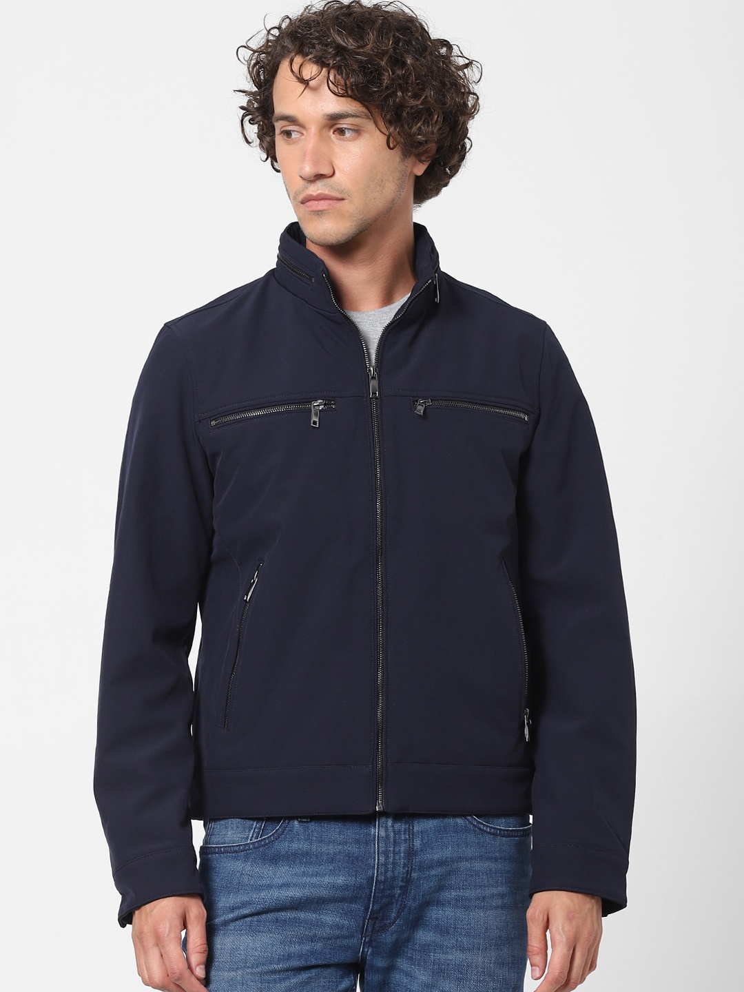Celio Men Navy Blue Tailored Jacket