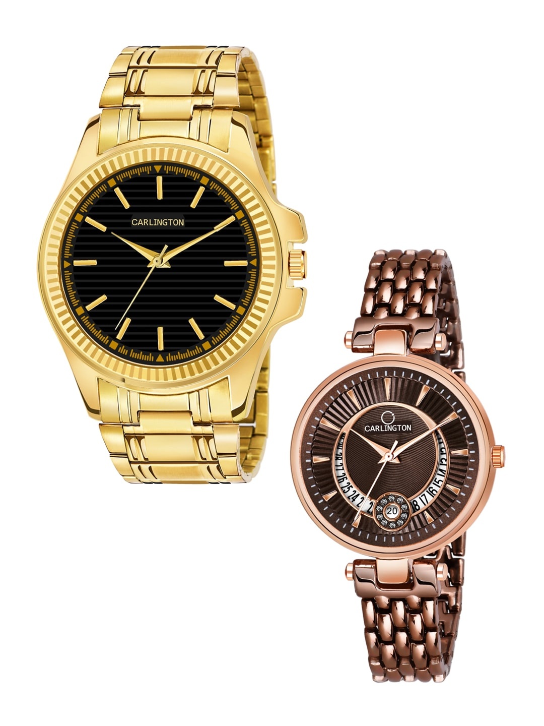 CARLINGTON Unisex Pack-2 Multicoloured Analogue Watch Combo CT-6120GB and Bella Brown, Black
CARLINGTON Unisex Pack-2 Multicoloured Analogue Watch Combo CT-6120GB and Bella Brown, Black