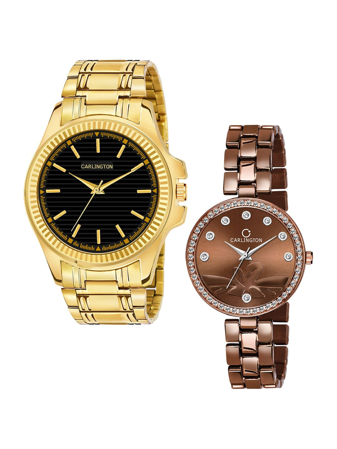 CARLINGTON Unisex Pack-2 Multicoloured Analogue Watch Combo CT-6120GB and Duck Brown, Black
CARLINGTON Unisex Pack-2 Multicoloured Analogue Watch Combo CT-6120GB and Duck Brown, Black