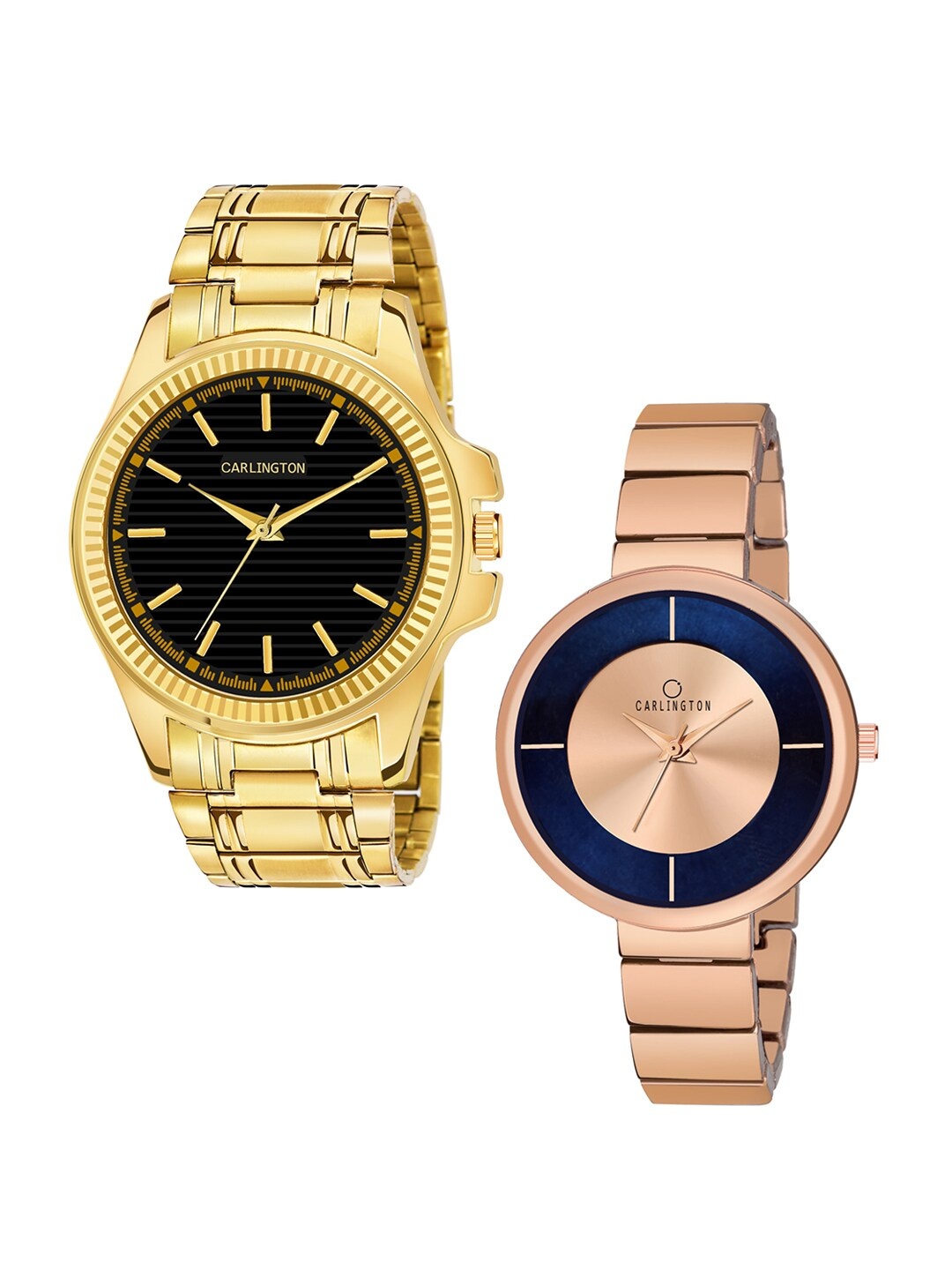 CARLINGTON Unisex Pack-2 Multicoloured Analogue Watch Combo CT-6120GB and 114 RoseGold, Black
CARLINGTON Unisex Pack-2 Multicoloured Analogue Watch Combo CT-6120GB and 114 RoseGold, Black