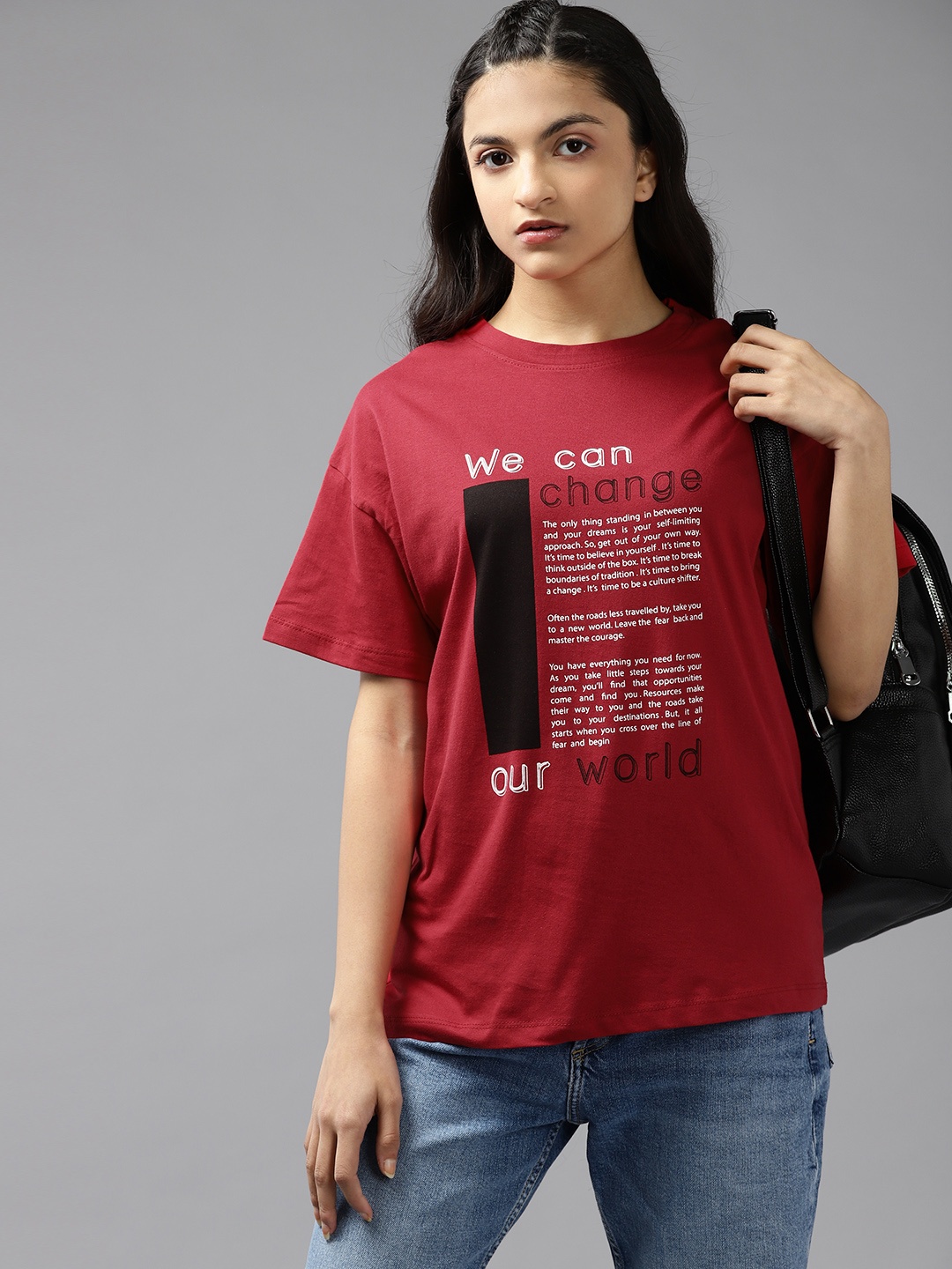 UTH by Roadster Girls Red & White Cotton Typography Print Drop-Shoulder Sleeves T-shirt
UTH by Roadster Girls Red & White Cotton Typography Print Drop-Shoulder Sleeves T-shirt