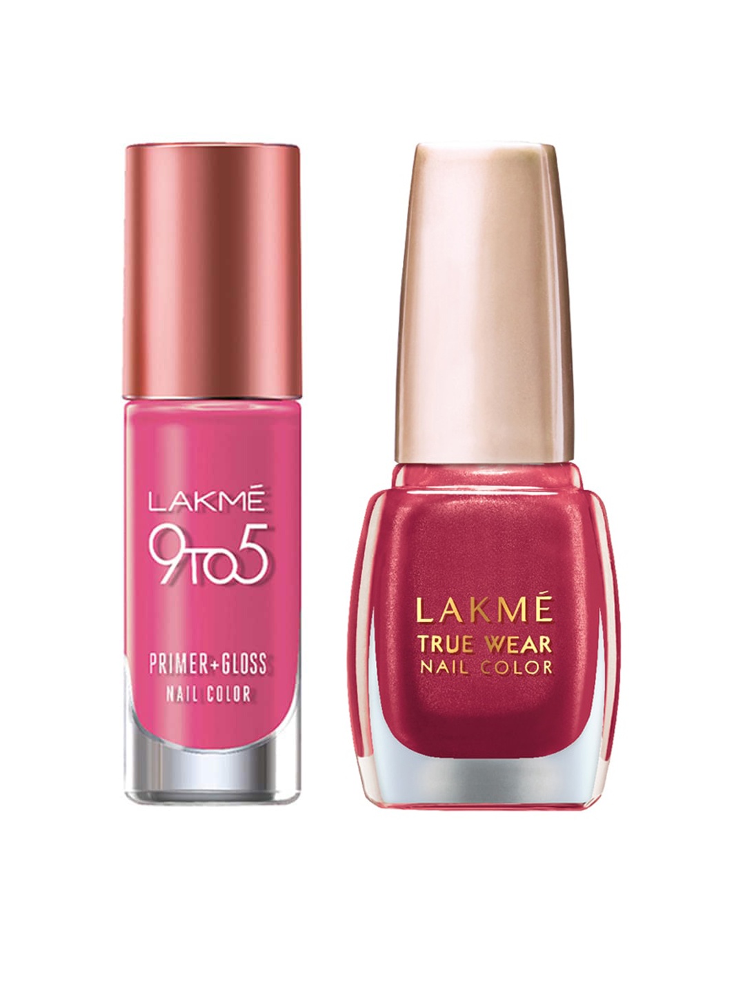 Lakme Set of True Wear & 9TO5 Primer-Gloss Nail Color, Pink